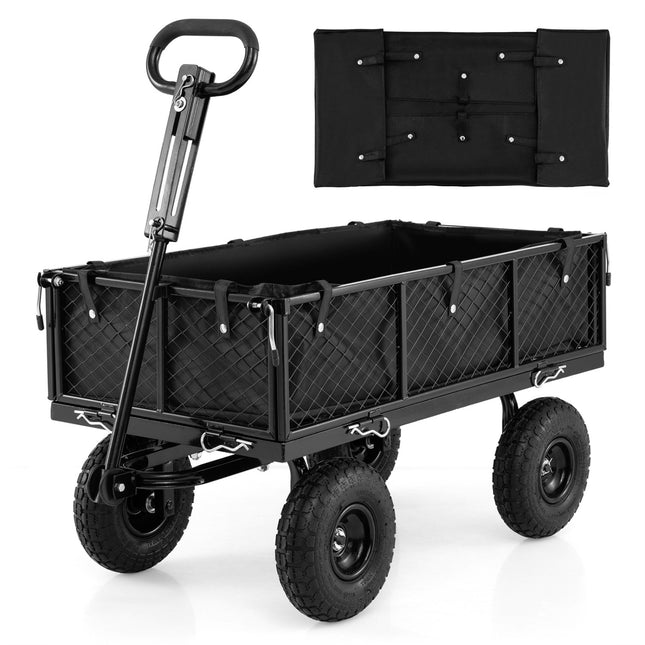 880 lbs Utility Wagon Flatbed with Removable Oxford Cloth Liner