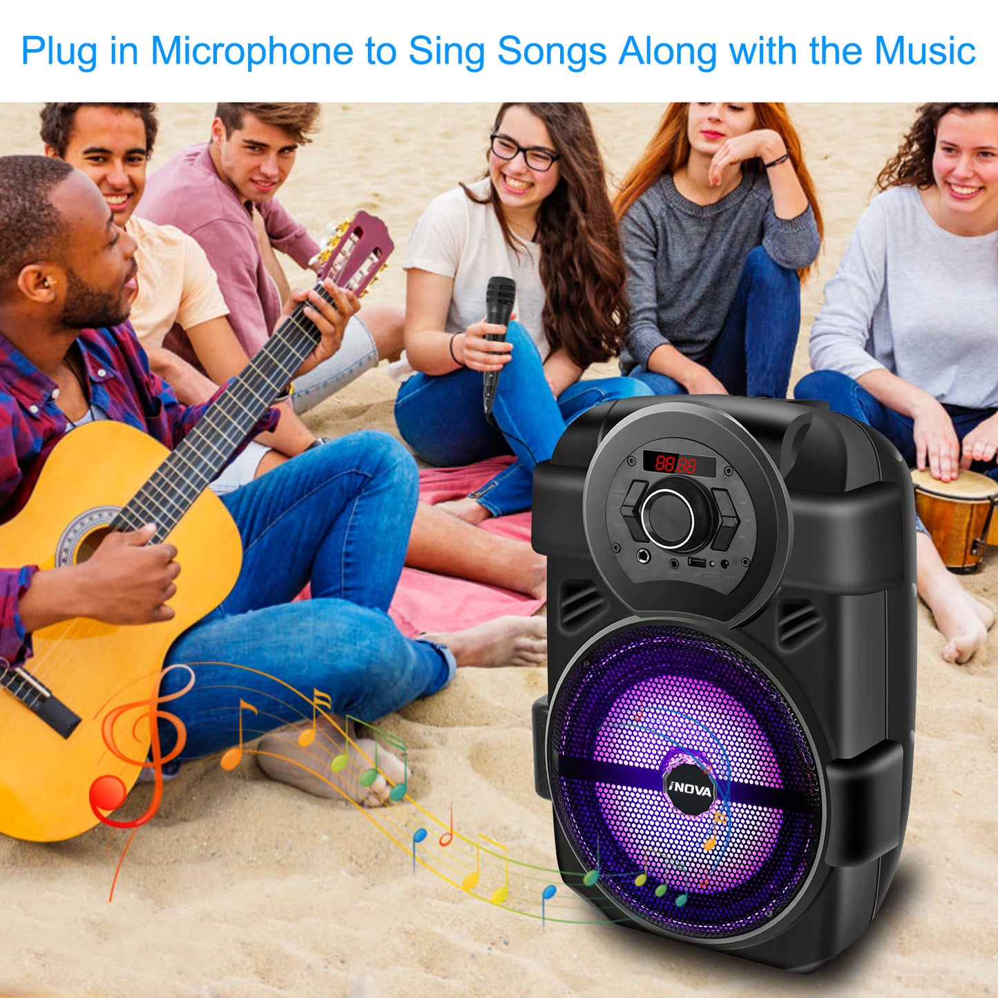 Colorful LED Portable Wireless Party Speaker