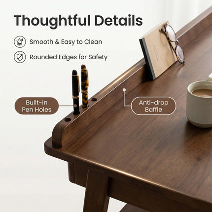 Solid Wood Desk with Drawers for Home Office
