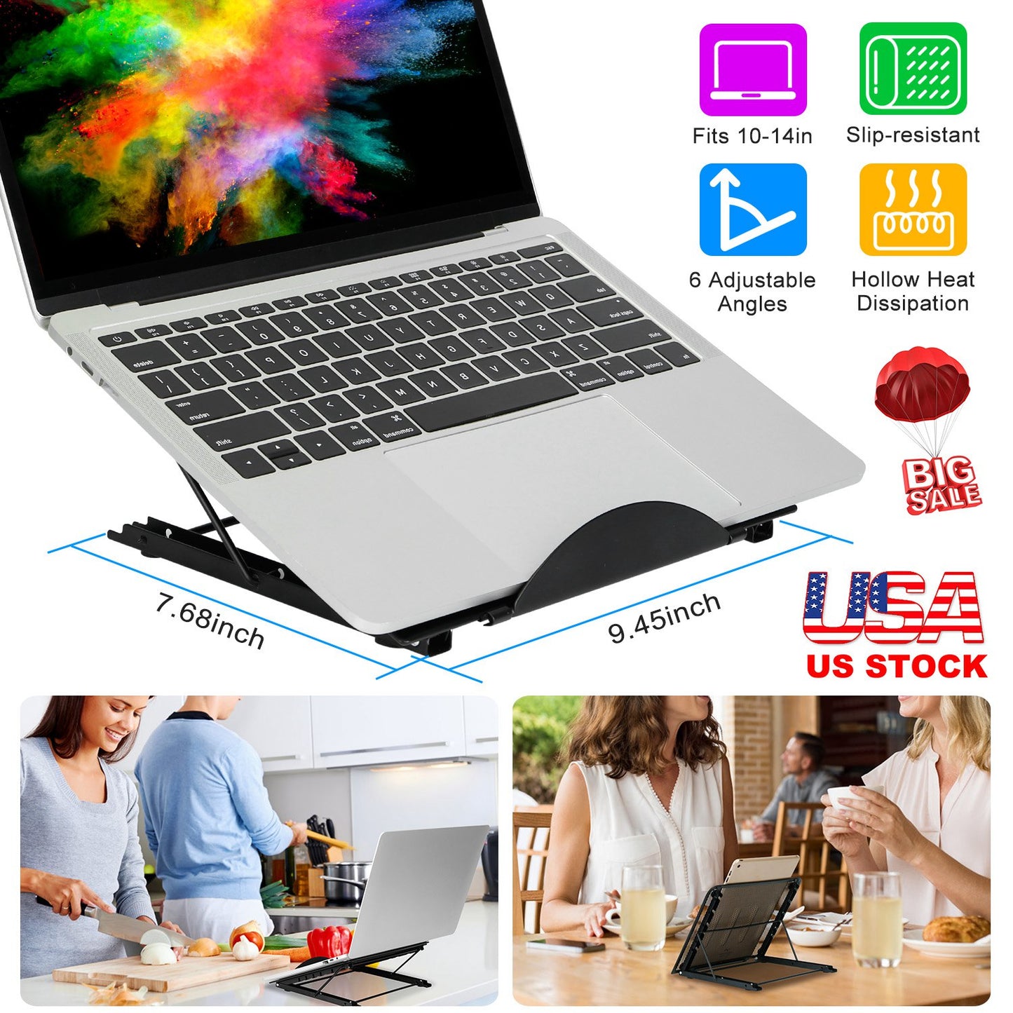 Foldable Laptop Stand Angle Adjustable Tablet PC Holder Riser Portable Ventilated Laptop Phone Desktop Holder Tray