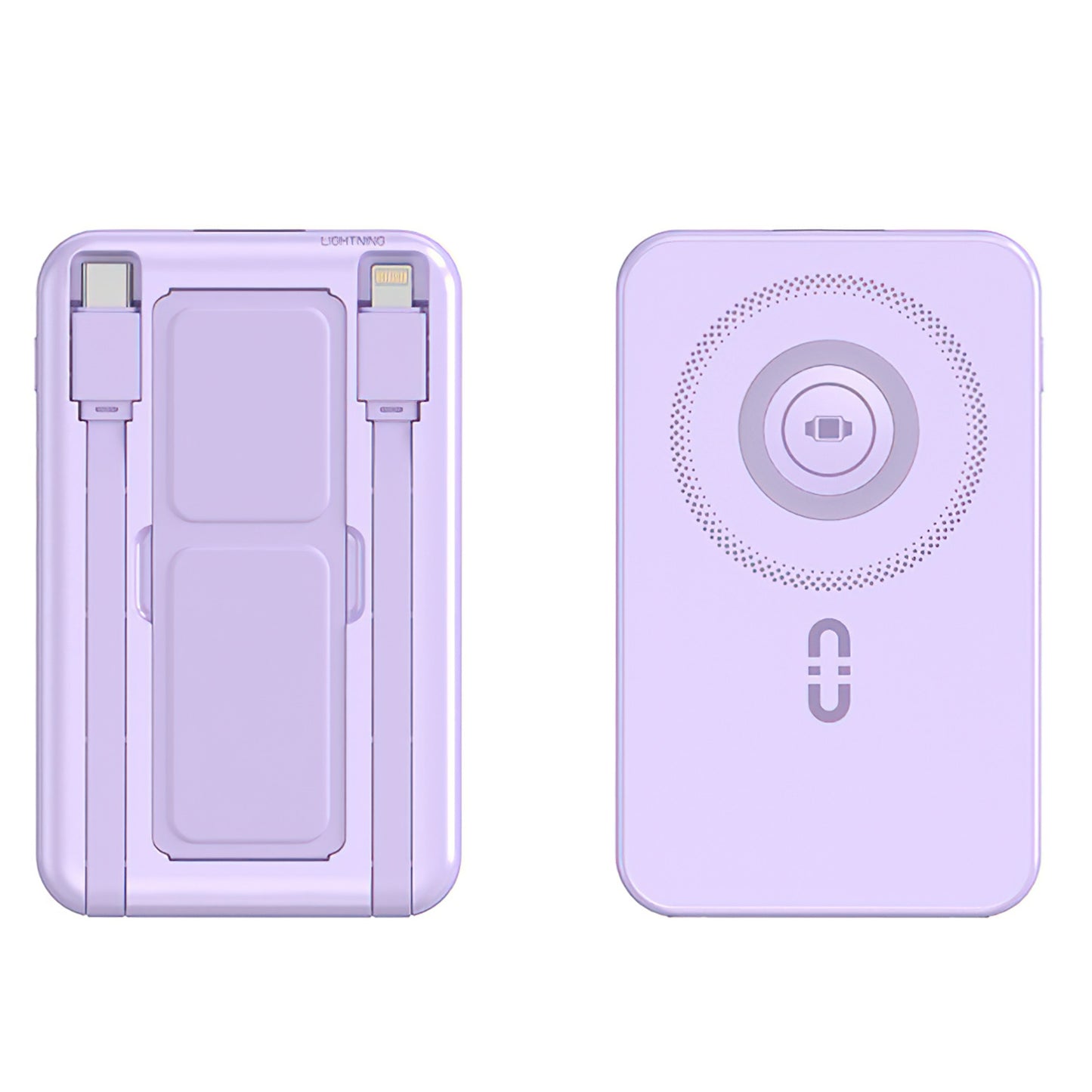 3 In 1 10000mAh MagSafe Fast Charging Power Bank PD20W Portable Charger with 2 Built In Cables Stand Fit for IOS Phone 16 15 13 Series And More