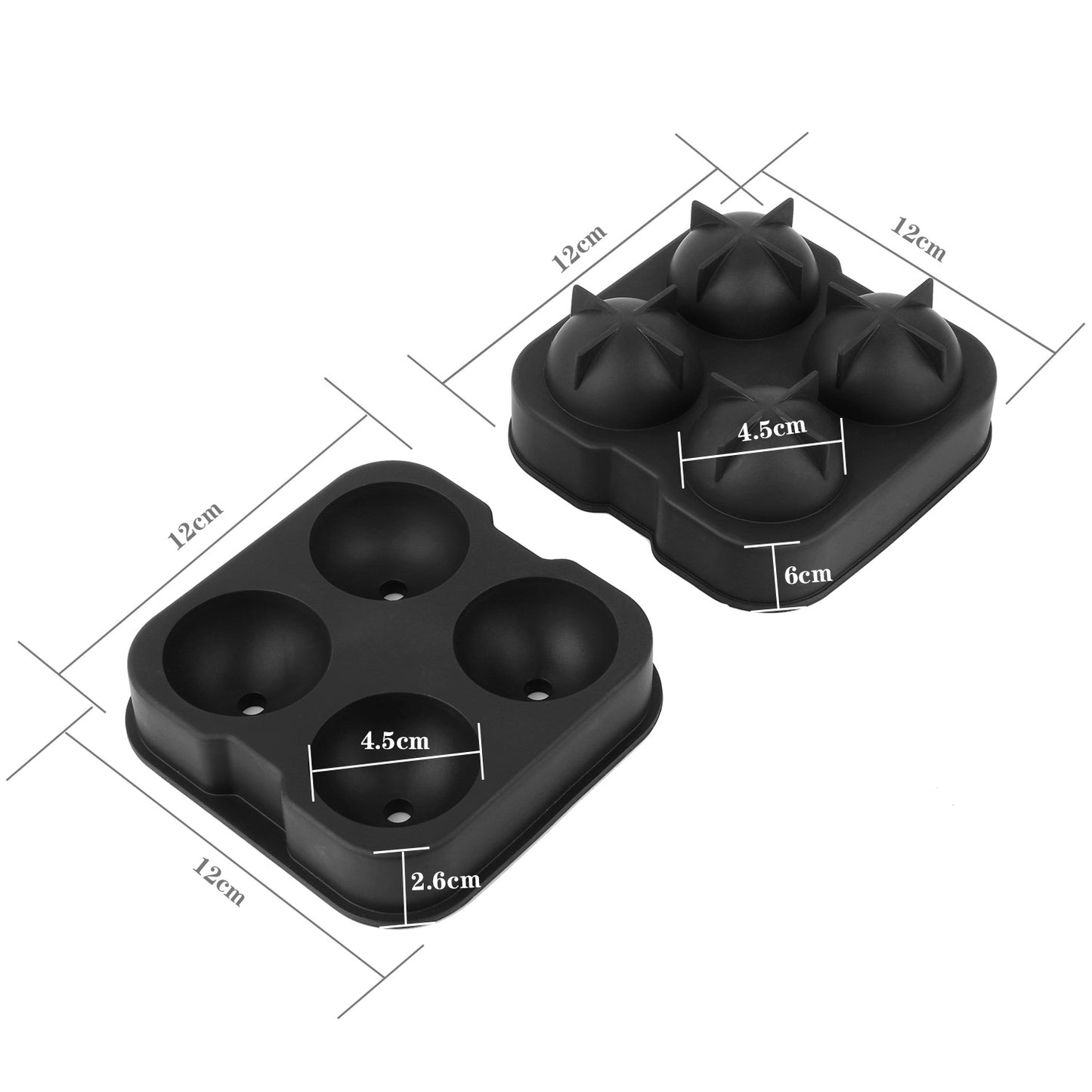 1.77ÓSphere Ice Ball Maker Mold Silicone Ice Cube Tray with Lid Easy Fill and Release Ice Maker for Parties Events