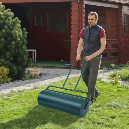 36 x 12 Inch Tow Lawn Roller Water Filled Metal Push Roller