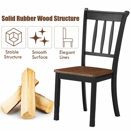 2 Pieces Solid Whitesburg Spindle Back Wood Dining Chairs