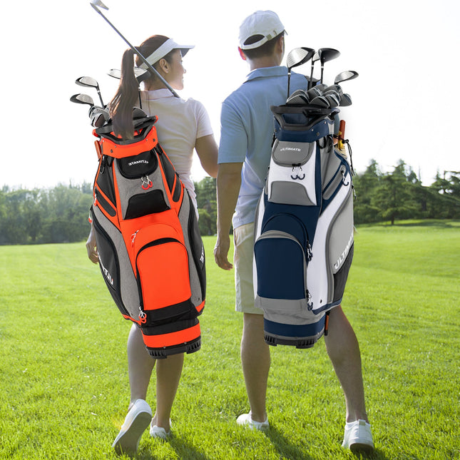 10.5 Inch Golf Stand Bag with 14 Way Dividers and 7 Zippered Pockets