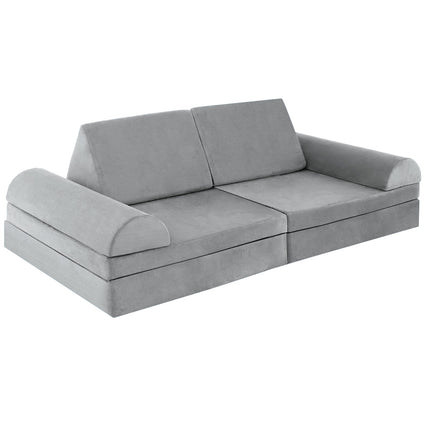 6 Pieces Convertible Kids Sofa Playset with Zipper