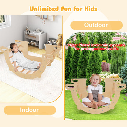 8 in 1 Climbing Arch Sensory Table for Kids with Collapsible Storage Bin for 3+ Years Old-Natural