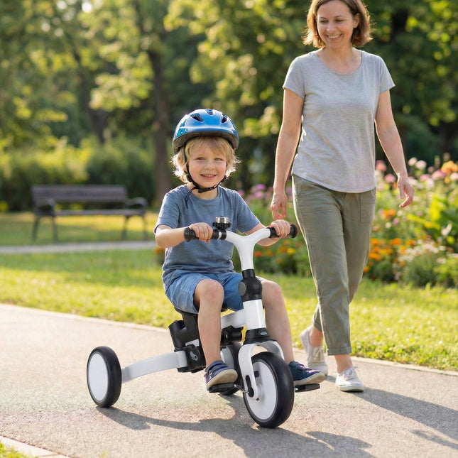 8-in-1 Folding Kids Tricycle with Removable Canopy and Push Handle