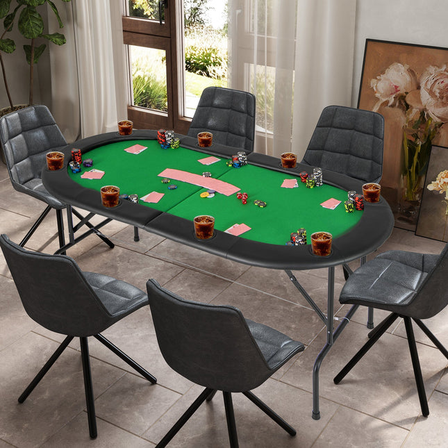8 Players Texas Holdem Foldable Poker Table