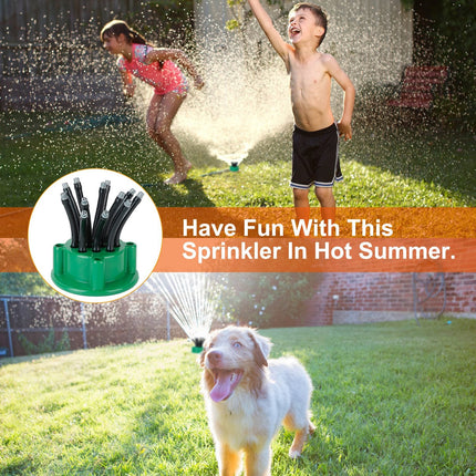 12-Tube Automatic Lawn Sprinkler with 360° Rotation