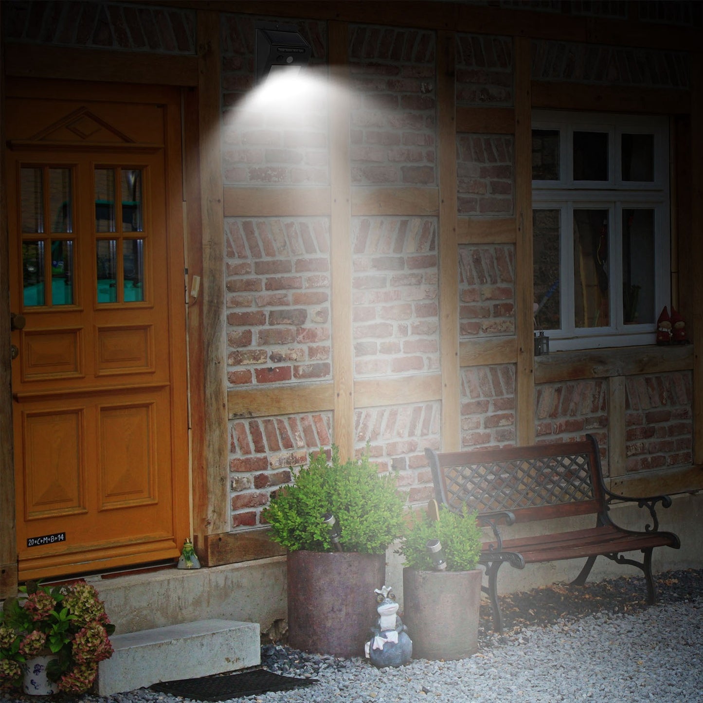 Solar Light 20 LEDs Outdoor PIR Motion Sensor Lights IP65 Waterproof 120¡ Sensing Wide Angle Lighting for Garage Front Door Garden Pathway