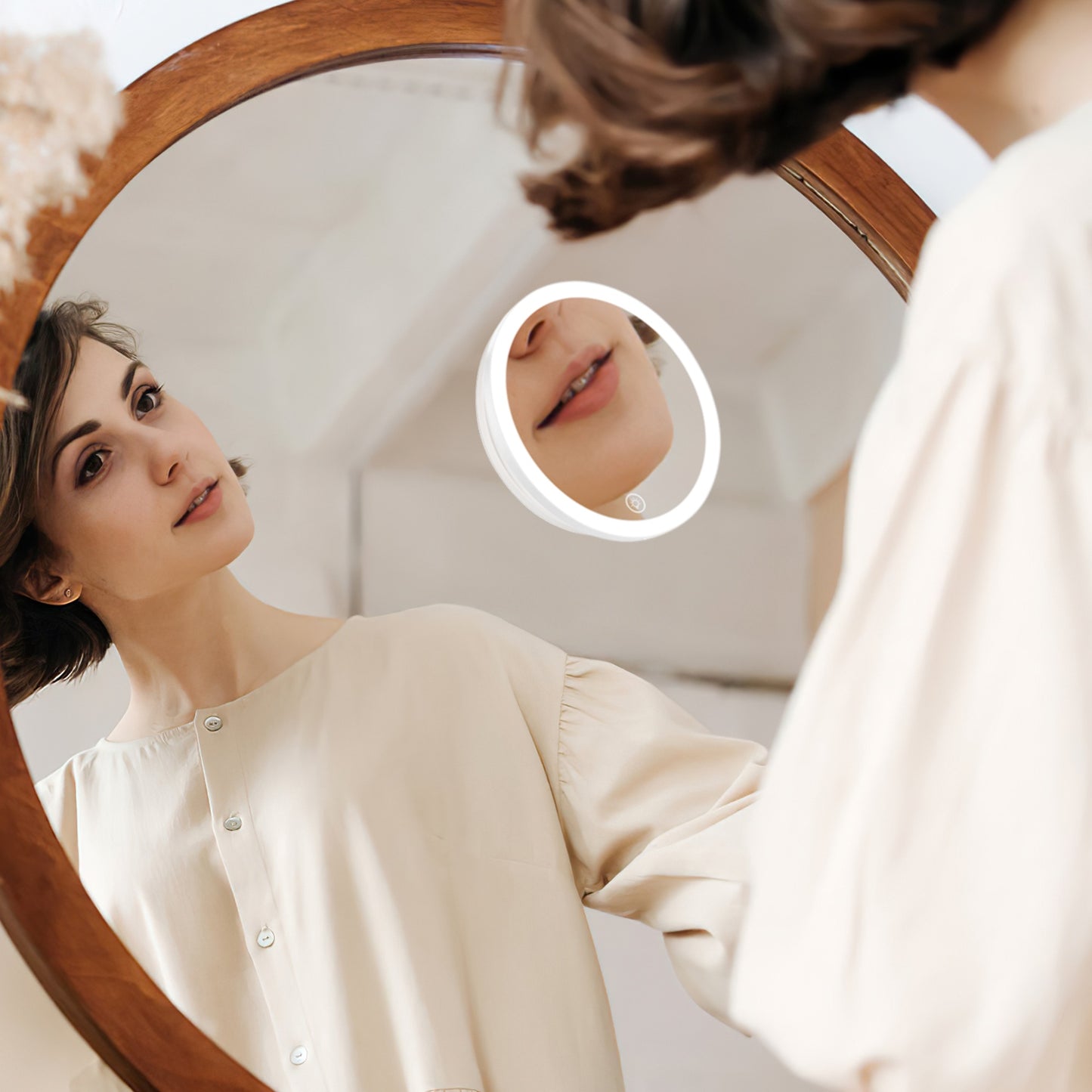 30X Magnifying Mirror With Light 3 Colors Dimmable Brightness Included Tweezer Scissor Travel Magnifying Makeup Mirror with Suction Cup 360¡ Adjusta