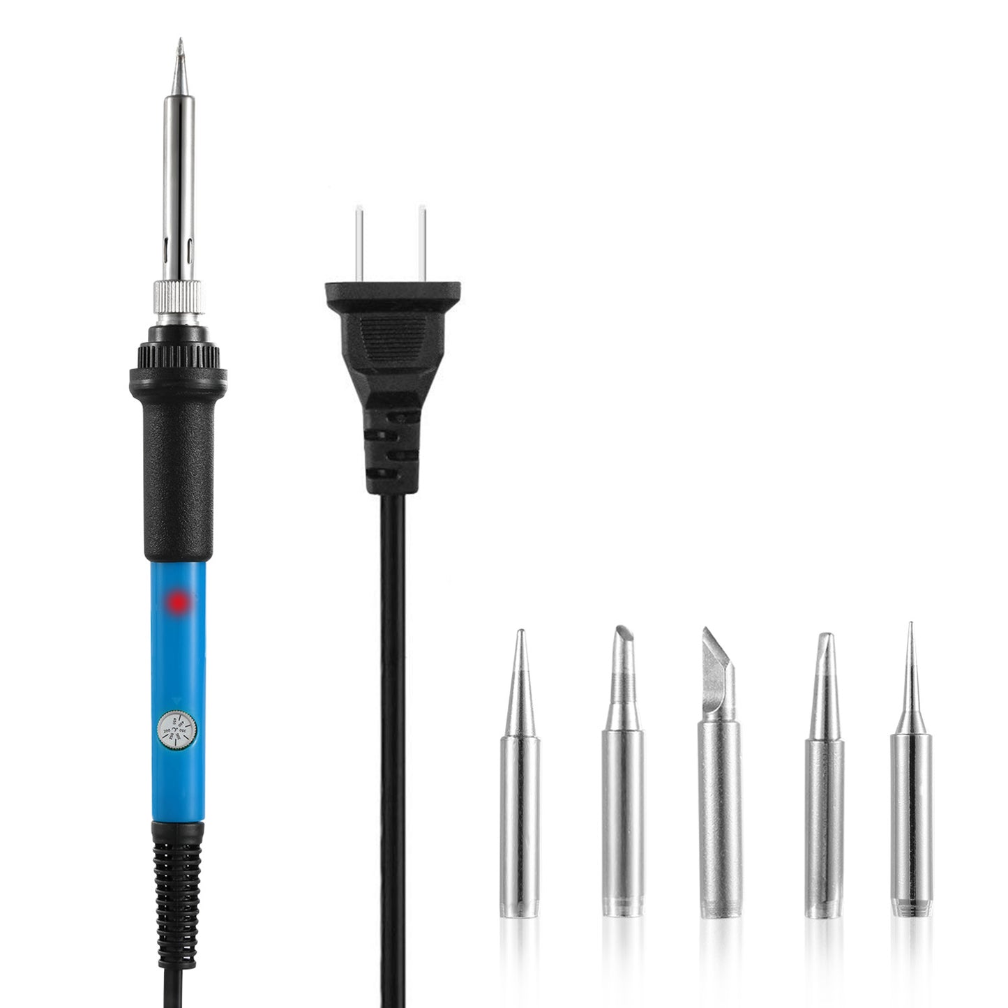 Soldering Iron 110V/60W Adjustable Temperature (392 -842 ) PCB Electric Welding Iron with 5Pcs Different Tips