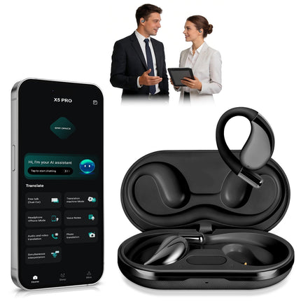 AI Translation Earbuds with 165 Languages & Open-Ear Design