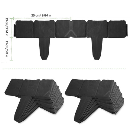 Plastic Garden Lawn Edging 20-Piece Cobblestone Effect