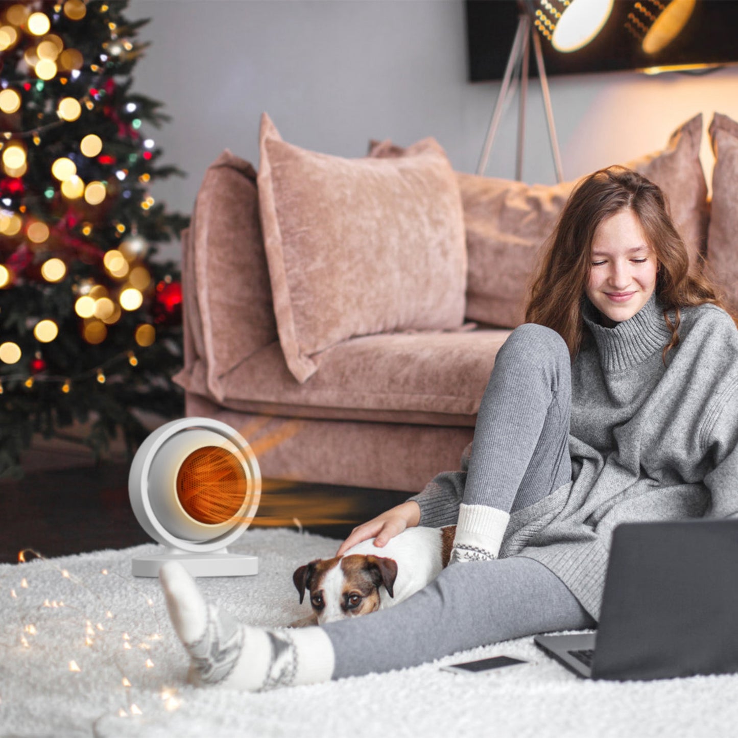 380W Space Heater with 30¡ Tilting Angle 3S Fast Heating Portable Desktop Electric Heater For Indoor Use With Overheat Protection Tip Over Protection