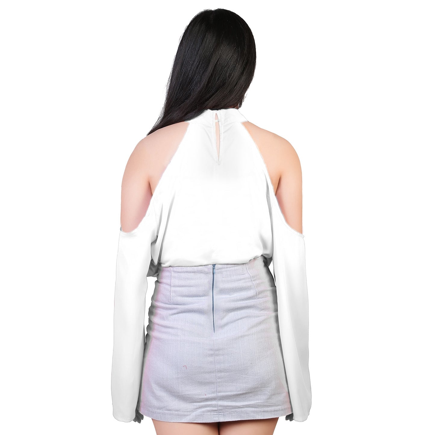 Women\'s Sexy Off The Shoulder Blouses Cold Shoulder Tops V-Neck Long Sleeve T-Shirt Solid Color Summer
