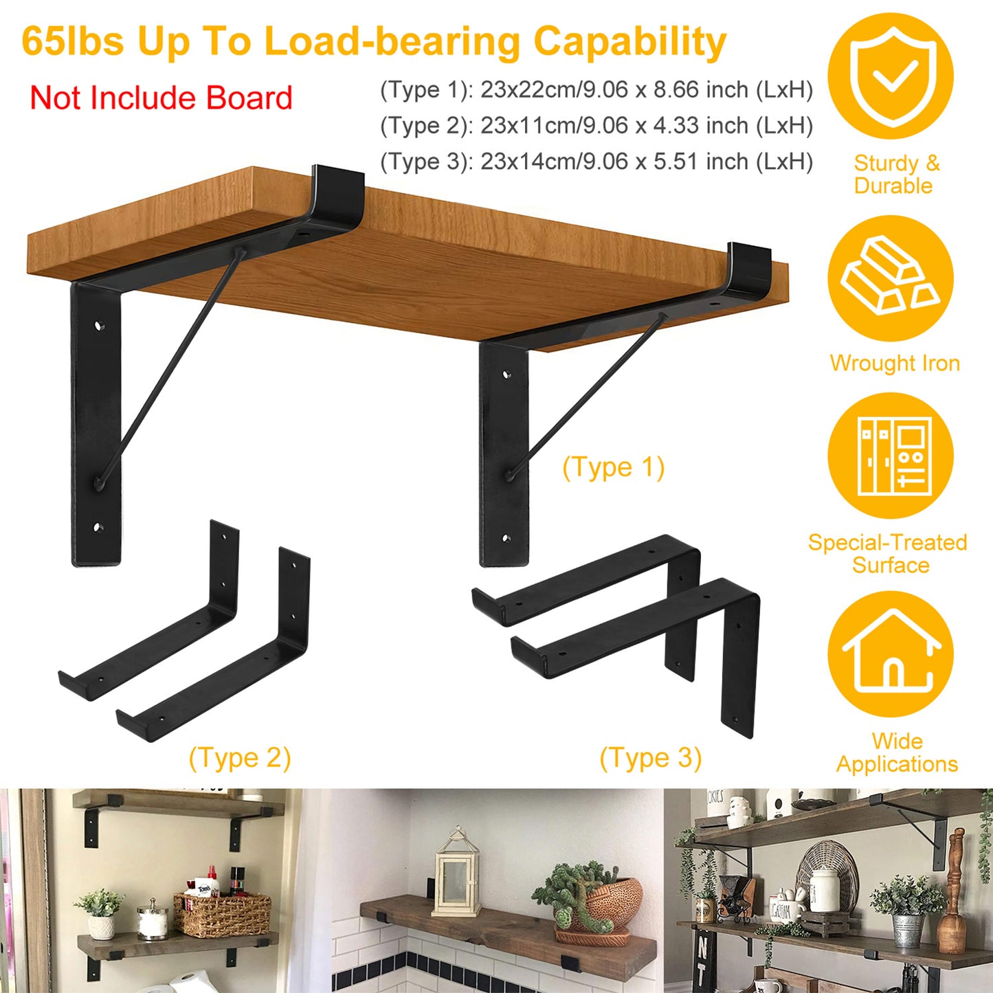 2Pack Wall Mounted Shelf Bracket Heavy Duty L-Shaped Metal Shelf Bracket Rack Support with Screws Set