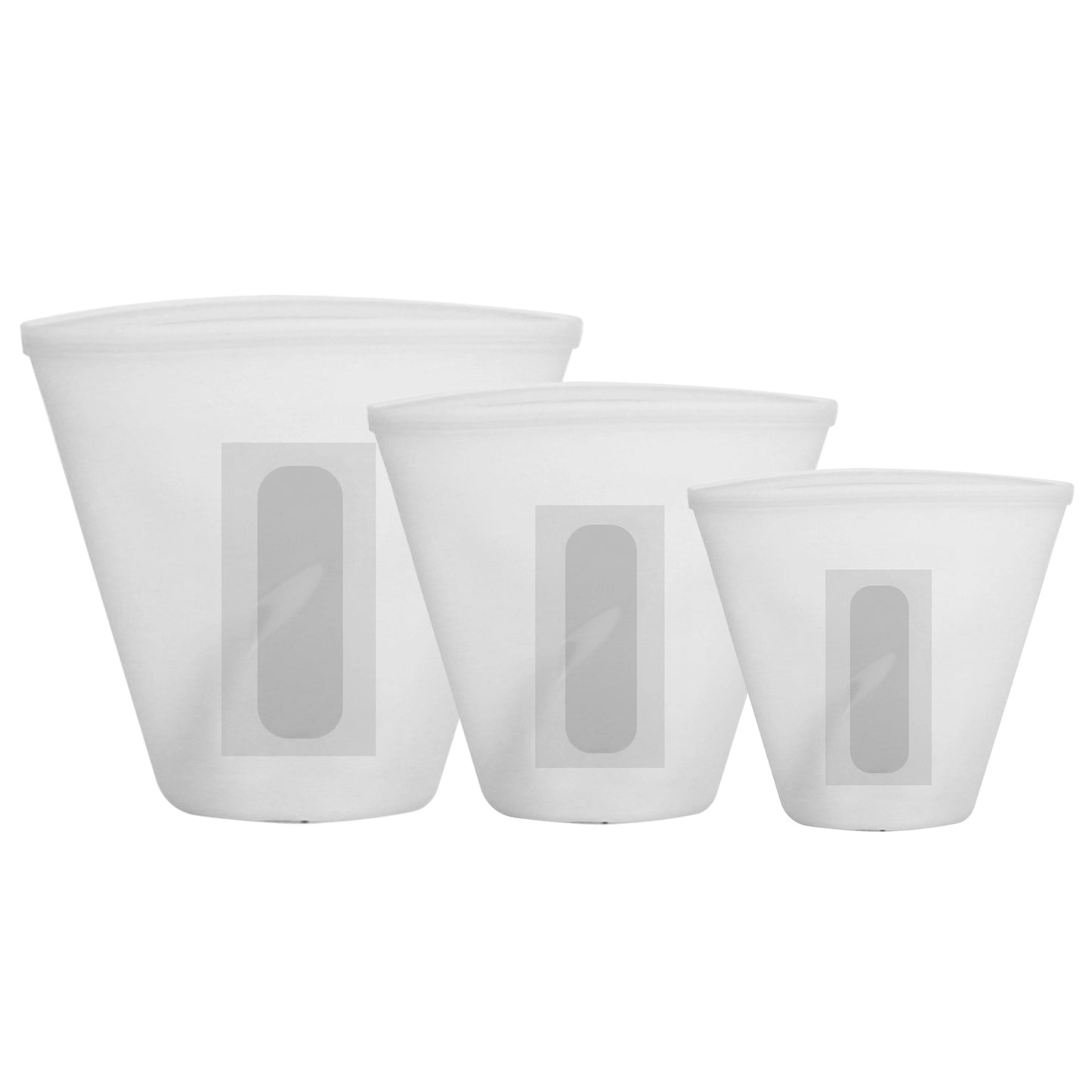 3Pcs Silicone Food Storage Bags Reusable Leakproof Food Container Set with 3 Seals Microwave Dishwasher Safe Environment Friendly 8.5Oz/17Oz/25.4Oz