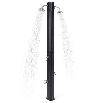 9.3 Gallon Solar Heated Outdoor Shower with Dual Shower Heads-Black