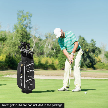 9.5 Inch Lightweight Golf Cart Bag with 15 Way Top Dividers
