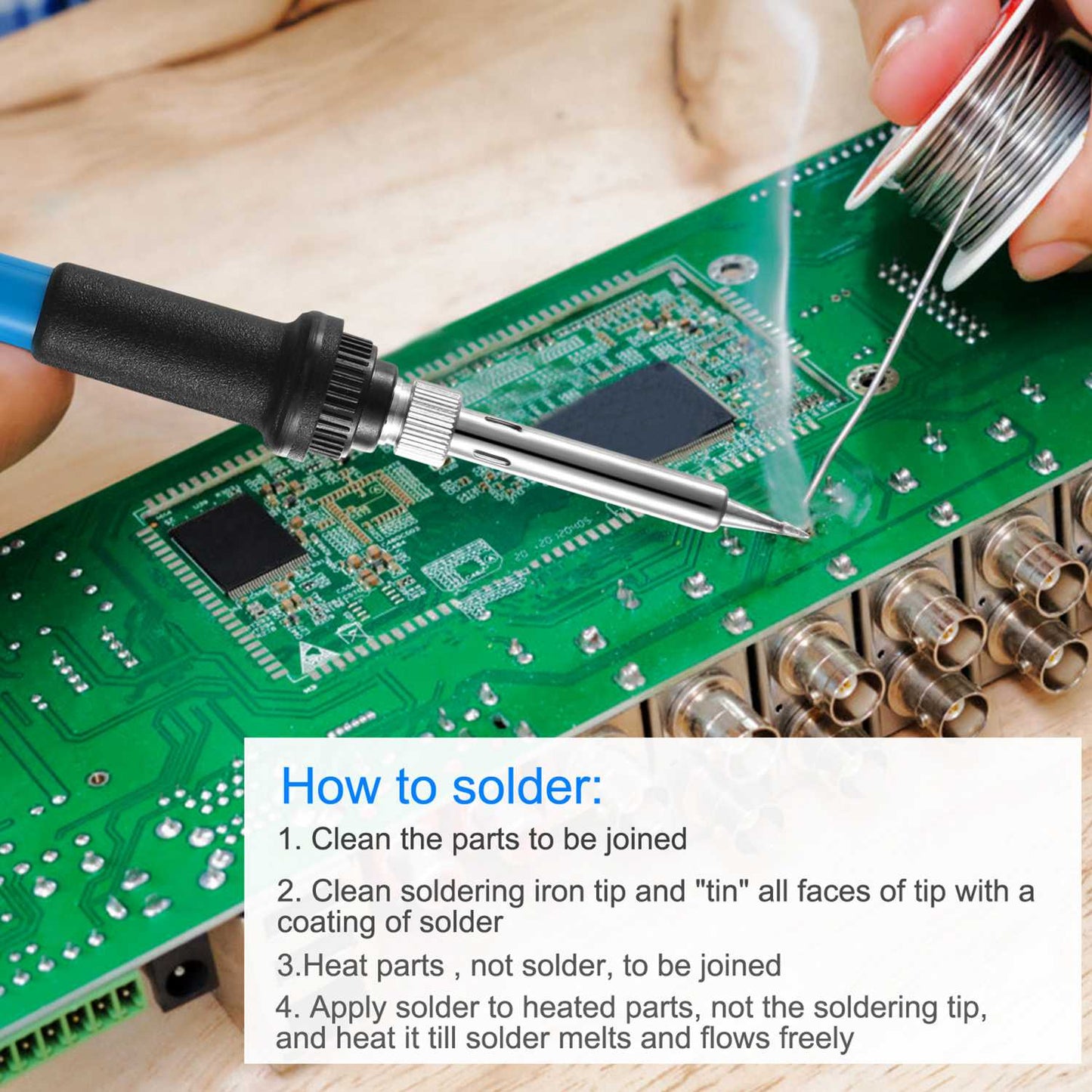 Soldering Iron 110V/60W Adjustable Temperature (392 -842 ) PCB Electric Welding Iron with 5Pcs Different Tips