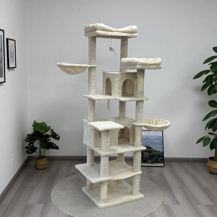 68-Inch Multi-Level Cat Tree Tower with Hammocks & Scratching Posts