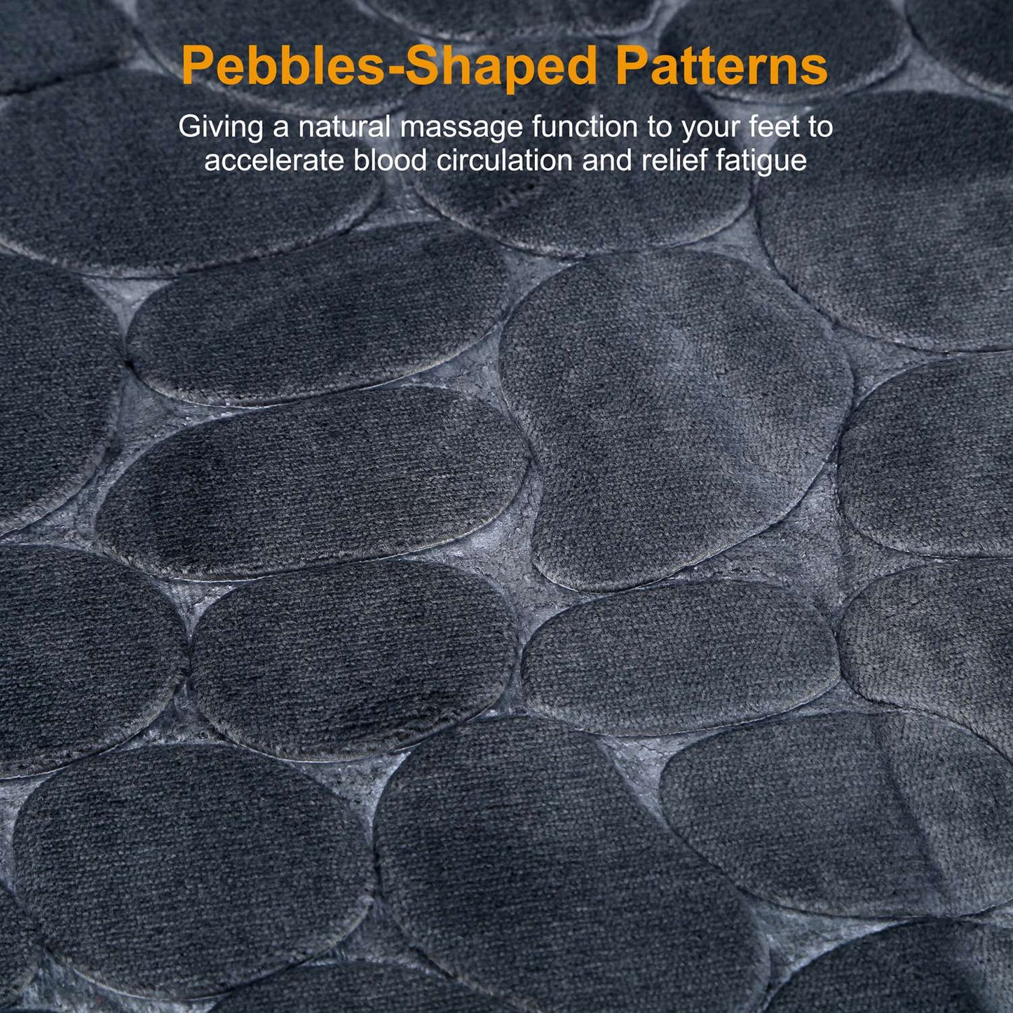 2 Pcs/Set Bathroom Rugs Luxury Flannel Non-Slip Bathroom Rugs Set Soft Pebbles Shower Absorbent Carpet U-Shaped Toilet Mat Washable for Bathroom Entra