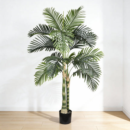 6FT Artificial Golden Cane Palm Tree with Black Pot