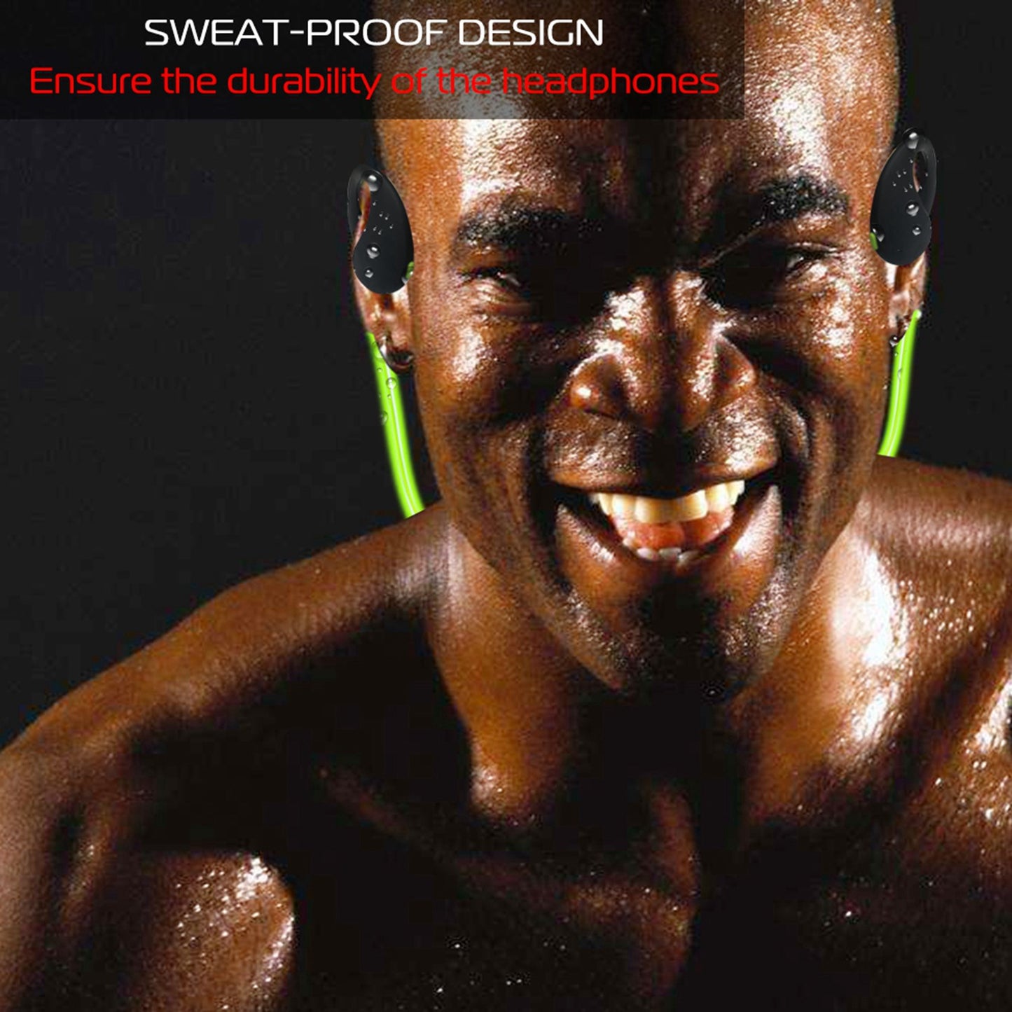 Wireless Sports Headsets Wireless V4.1 Neckband Earphones HD Stereo Sweat-proof Headphones Earbuds w/ LED Light Mic 8Hrs Work Running