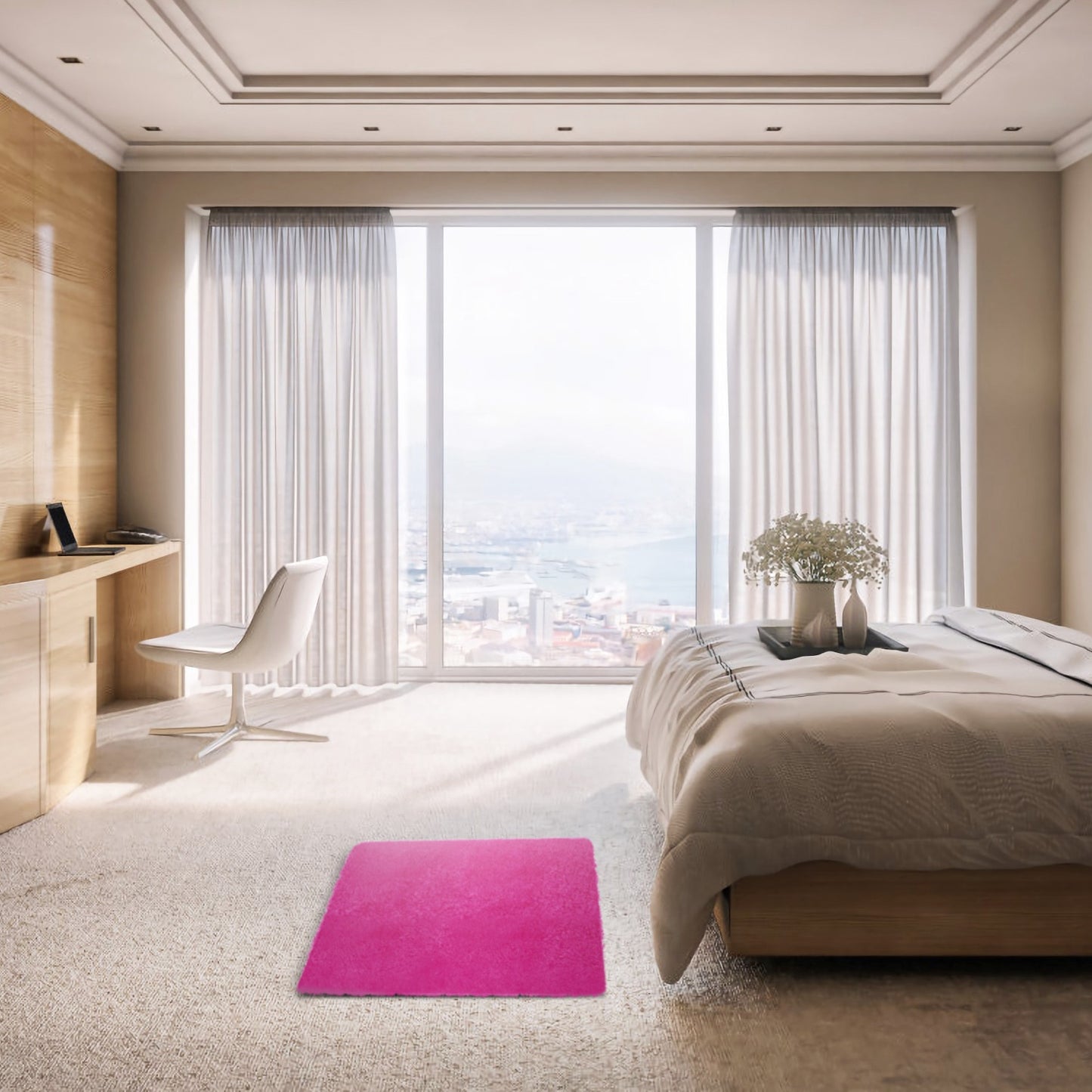 Fluffy Bedroom Rug 4Õ x 2.6Õ Anti-Skid Shaggy Area Rug Decorative Floor Carpet Mat for Nursery Bedroom Living Room