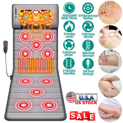 Full Body Massage Mat with Heat and Neck Pillow