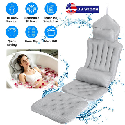 Full Body Bath Pillow with Lumbar Support & 4D Mesh