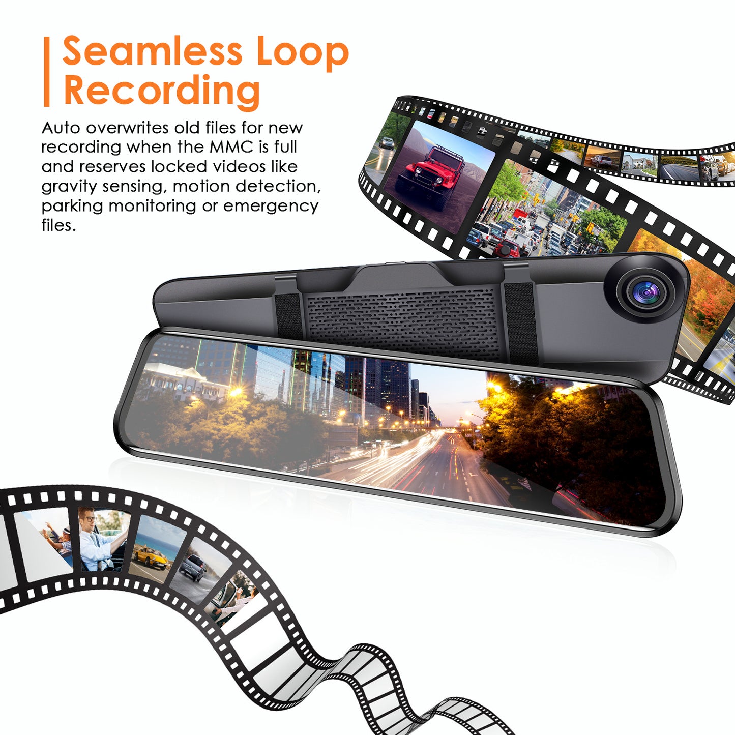 4K Car DVR 12in Dash Cam Camcorder Camera Recorder with 170¡ Angle Loop Recording Motion Detection Night Vision Voice Control APP Control G-sensor