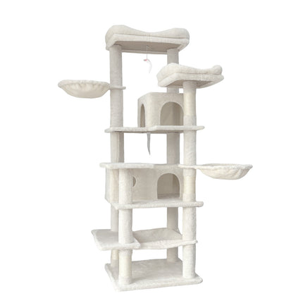 68-Inch Multi-Level Cat Tree Tower with Hammocks & Scratching Posts