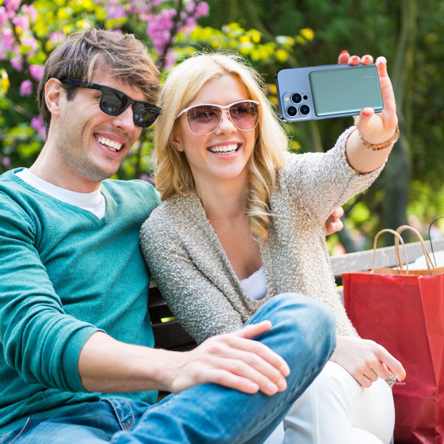 2 In 1 5000mAh 8MM Slim MagSafe Wireless Power Bank PD20W Magnetic Fast Charger Portable Phone Charger Fit for IOS Phone 15 14 13 12 Series And More