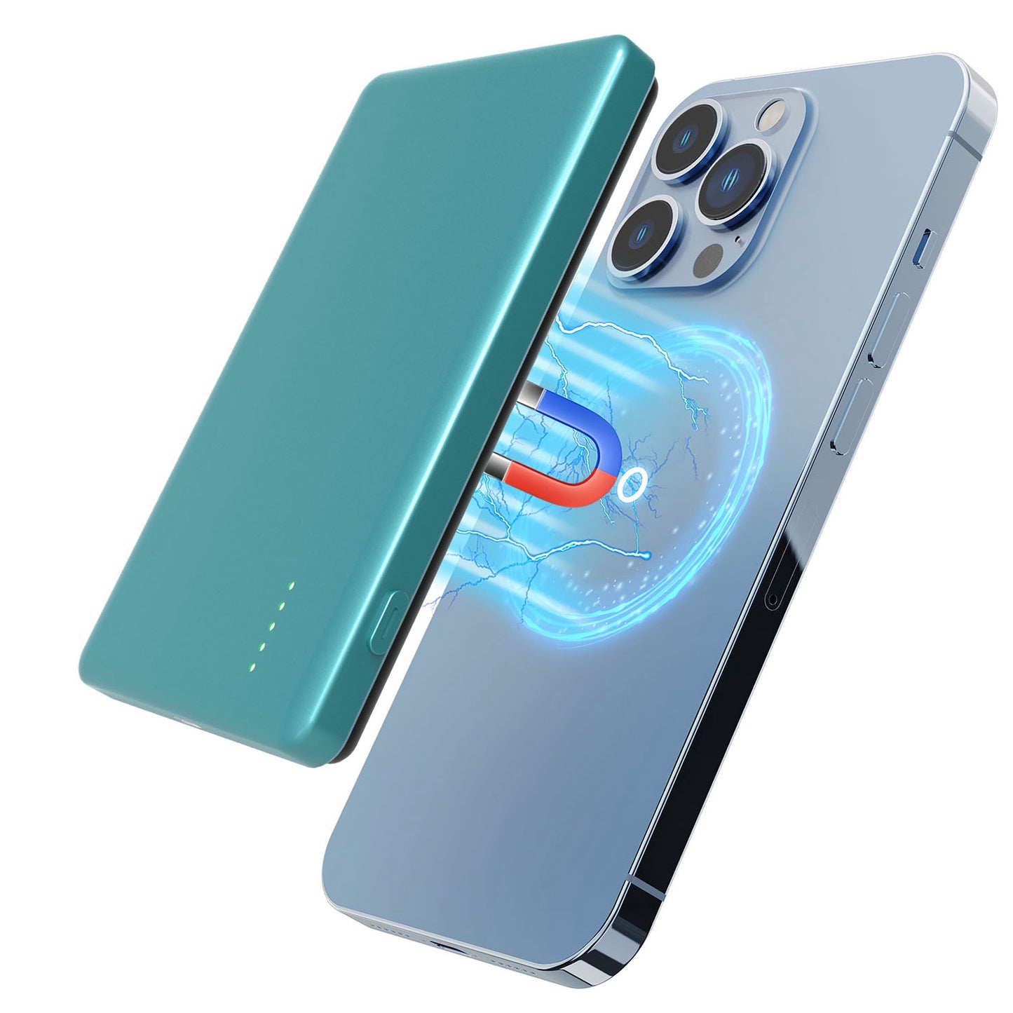 2 In 1 5000mAh 8MM Slim MagSafe Wireless Power Bank PD20W Magnetic Fast Charger Portable Phone Charger Fit for IOS Phone 15 14 13 12 Series And More