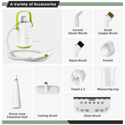 1000W Multifunction Portable Hand-held Steam Cleaner with 10 Accessories