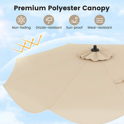9 FT Patio Umbrella with Crank Handle and Push Button Tilt