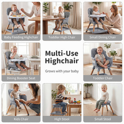 9-in-1 Convertible High Chair for Babies and Toddlers with Seat Cushion