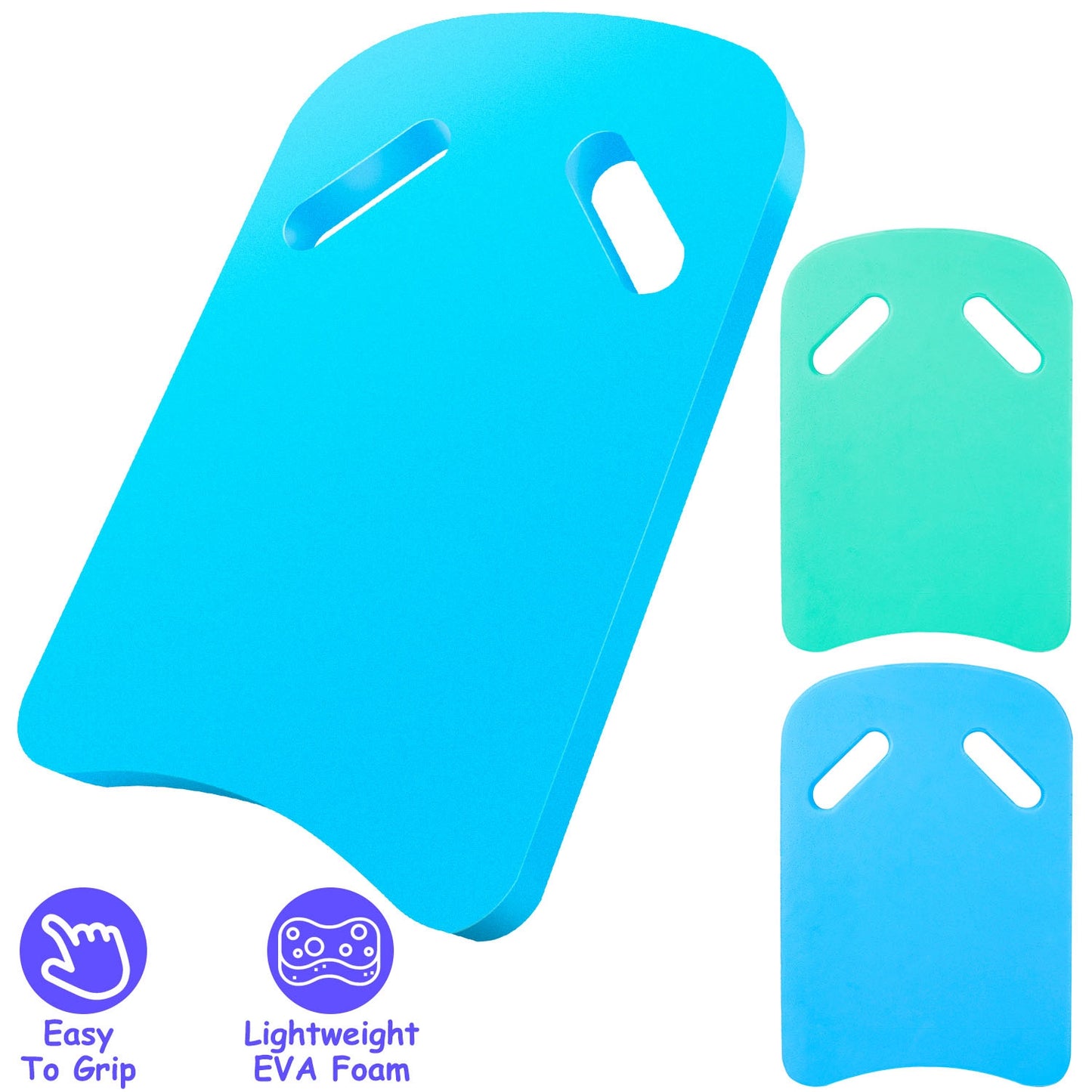 Swimming Kickboard EVA Foam Floating Swim Aid Kick Board U Design Water Training Board with Integrated Hole Handle for Adults Kids Beginners