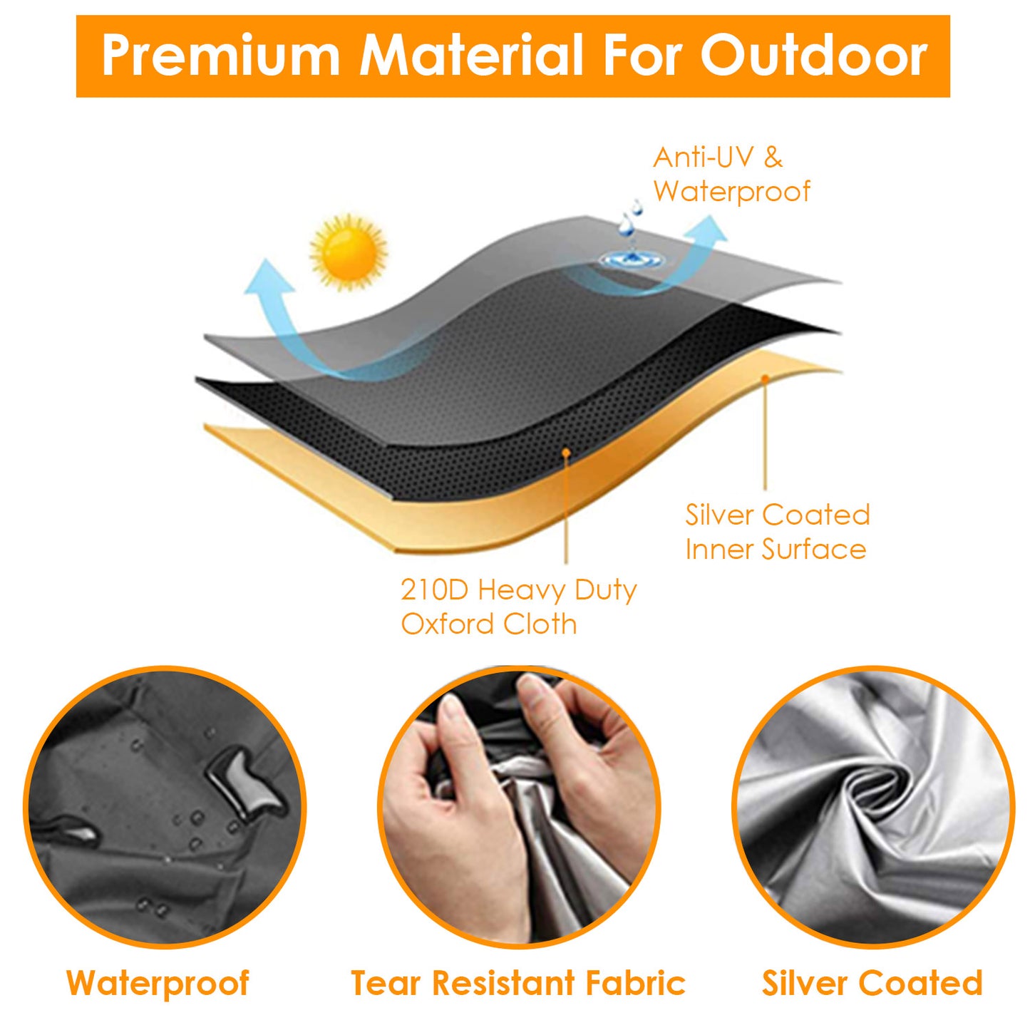Scooter Protective Cover Waterproof Motorcycle Mobility Wheelchair Shelter Protector with Storage Bag against Sun Water Dust 74.8x28x46.1in