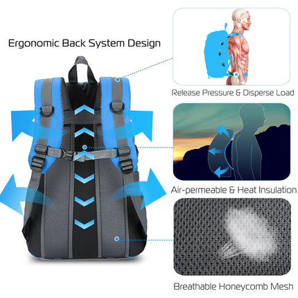 36L Waterproof Hiking Backpack with Ergonomic Design
