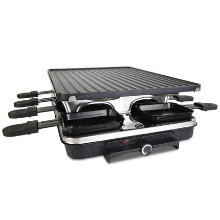 Raclette Grill for 8 People with Reversible Non-Stick Griddle