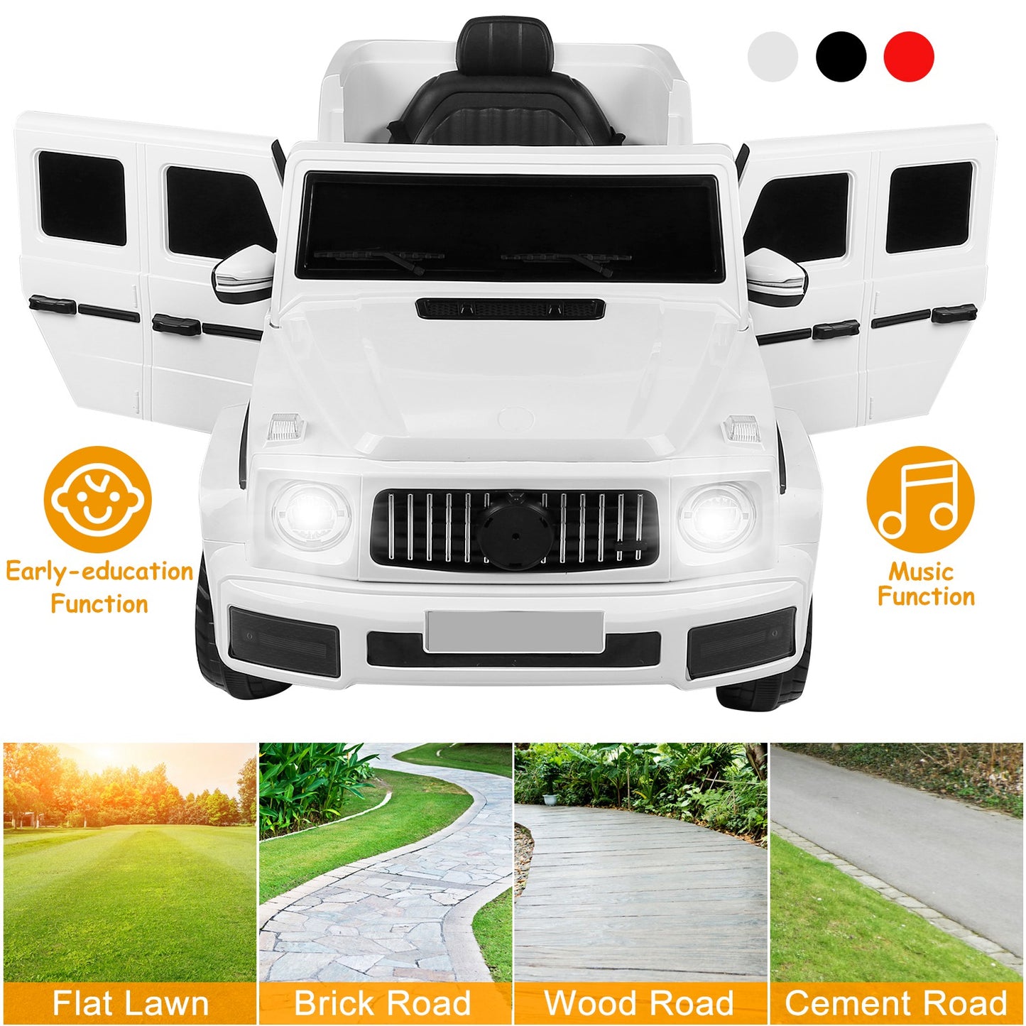 Kids Electric Ride On SUV Car with Parental Remote Control Early Education Music Swaying SUV Lights With Adjustable Speed