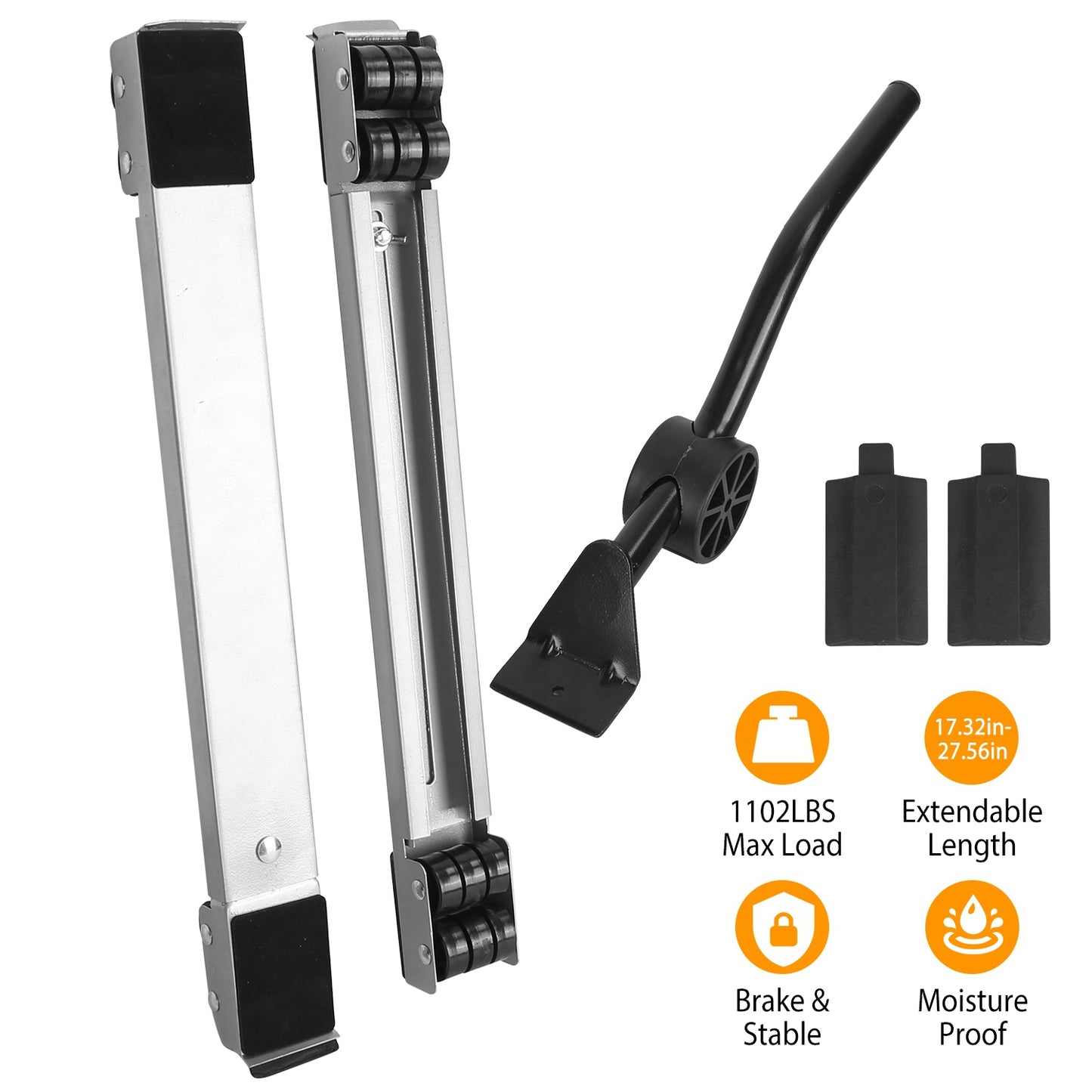 Furniture Dolly Mobile Roller Extendable Appliance Furniture Rolling Base Stand with Brake Pry For Washing Machine Fridge Dryer Cabinet 1102LBS Max Lo