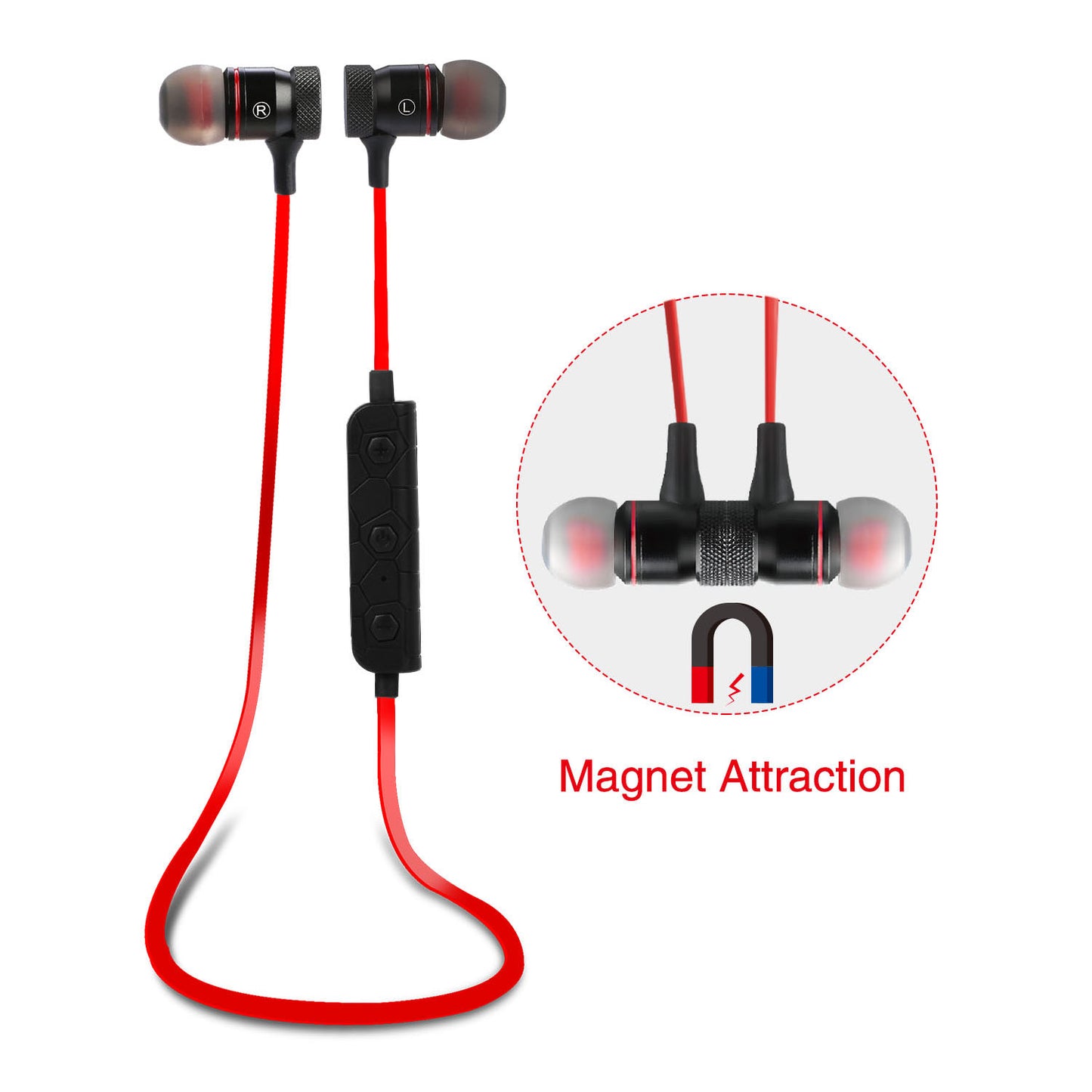 Wireless Headsets In-Ear Neckband Headphones Sweat-proof Sport Earbuds w/ Call Alert Number Broadcast For Gym Running Hiking