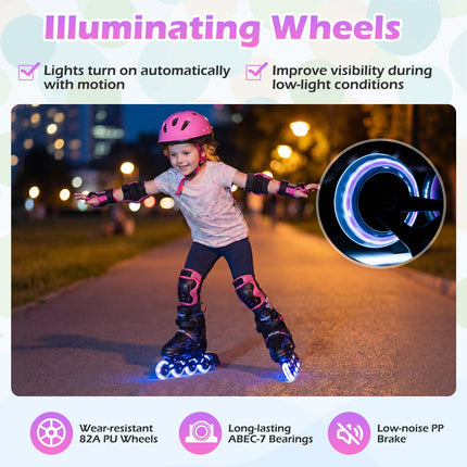 Adjustable Kids' Incline Skates for Boys Girls Ages 5-14