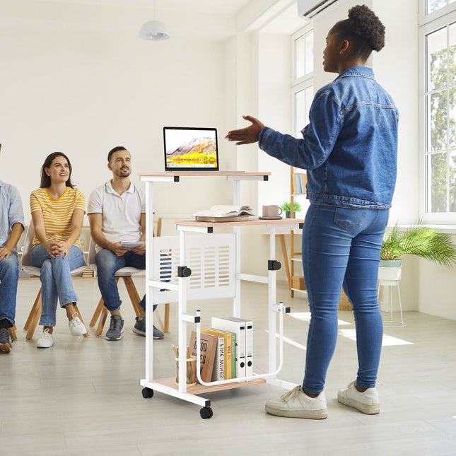 Height Adjustable Mobile Computer Stand