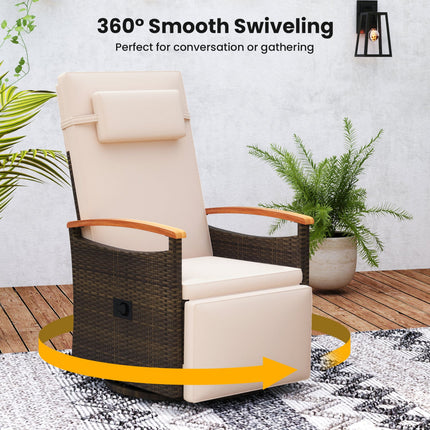 Adjustable Outdoor Recliner Chair with 150° Backrest and Footrest